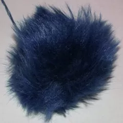 Kunstfellbommel blau