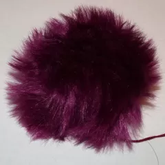 Kunstfellbommel aubergine