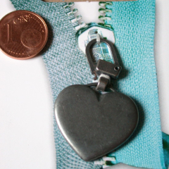 Zipper Pull Heart antique silver