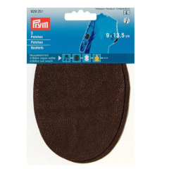 Faux Leather Patches - oval brown
