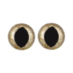 Glitter Katzenaugen gold A - 15 mm