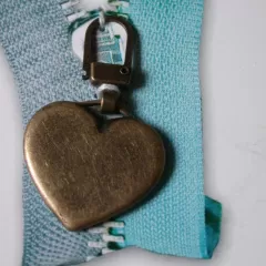 Zipper Herz altmessing