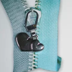 Zipper Doppelherz silber
