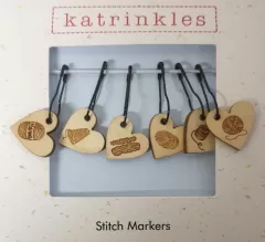 Katrinkles Stitch Markers Heard - Wood