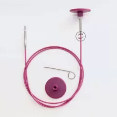 Knit Pro Cable Stainless Steel swivel 50 cm (20") purple