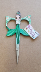 Hemline Embroidery Scissor angel - green