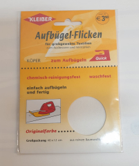 Kleiber Köper Aufbügel-Flicken - weiss