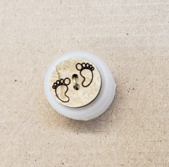 Coconut button "baby feet" - 15 mm