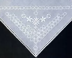 6 Lace Handkerchieves - straight edge