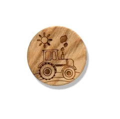 Button Tractor - Wood 15 mm