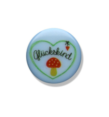 Knopf Glückskind - 15 mm - blau