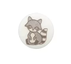 polyester button "racoon" - 15 mm