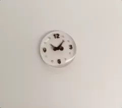 polyester button "clock" - 15 mm transparent