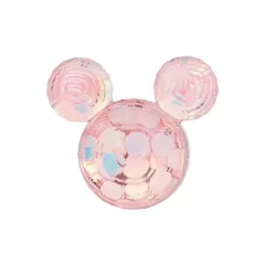 Knopf Polyester "Micky Maus" 20 mm Pink-Glitzer
