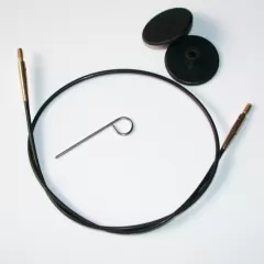 Knit Pro Seil Edelstahl FEST - SHWARZ-MATTGOLD 40 cm