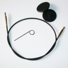 Knit Pro Rope Stainless Steel FIRM - BLACK-MATT GOLD 120 cm (47")