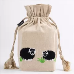 Lantern Moon Meadow String Bag - natur/schwarz