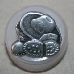 Knopf Hut und Wanderschuhe - Metall