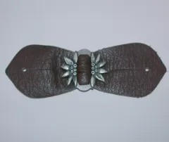 Riegel mit Edelweiss - Leder/Metall