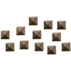 Nailheads Square - antique brass