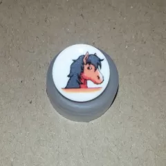 Knopf Ponykopf weiß - 15 mm