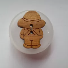 Knopf Holz - 20 x 26 mm