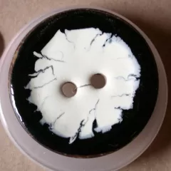 Knopf Kokos emailliert - 50 mm - weiß