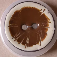 Knopf Kokos emailliert - 50 mm - braun