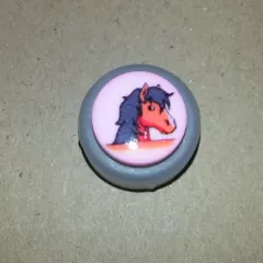 Knopf Ponykopf rosa - 15 mm