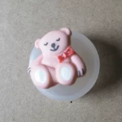 Knopf Kunststoff Bär rosa - 19 mm