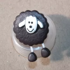 Knopf Kunststoff Sheep black - 18 mm