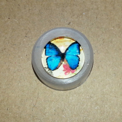 Knopf Acryl - Schmetterling blau 18 mm