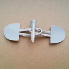 Dufflecoatverschluss weiß - 110 mm