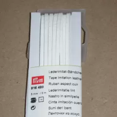 Faux Leather Tape 3 mm - white