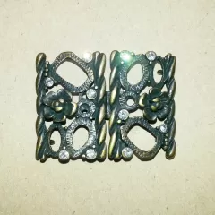 Metallverschluss rechteckig altmessing