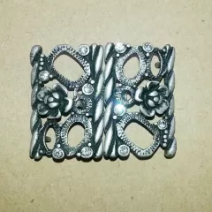 Metallverschluss rechteckig altsilber