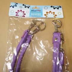 Knit Pro Bag Handles Faux Leather with D-Ring - purple