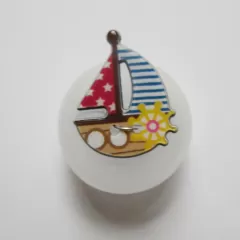 Knopf Segelboot - 25 mm