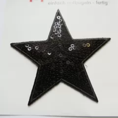 Applique Heart with Sequins - black