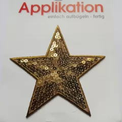 Applique Heart with Sequins - gold