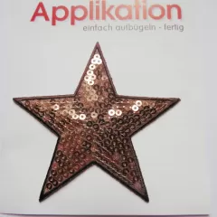 Applique Heart with Sequins - bronze