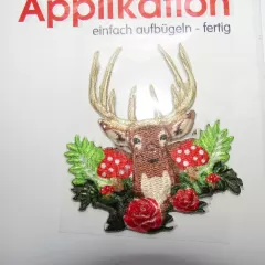 Applique Deer with Roses