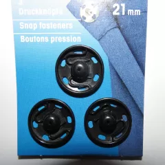 Druckknöpfe 21 mm - schwarz