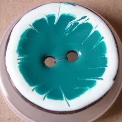 Knopf Kokos emailliert - 50 mm - türkis