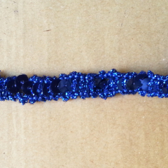 Pailettenborte glitzernd - blau