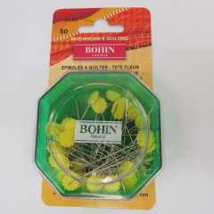Bohin Quiltstecknadeln mit Blumenkopf - gelb