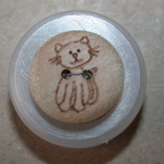 Knopf Holz Katze 15 mm