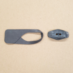 Dufflecoatverschluss grau - 95 mm