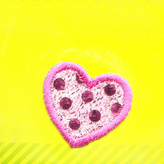Applique Heart - pink