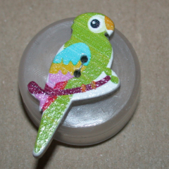 Knopf Holz - Papagei